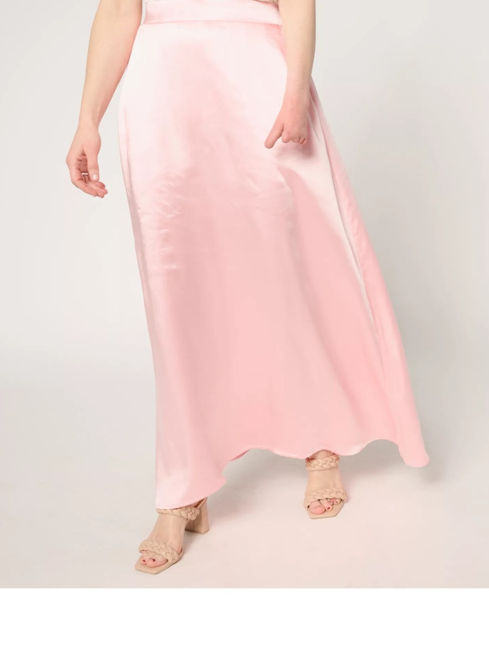 Pink Satin Maxi Skirt by Stacy London